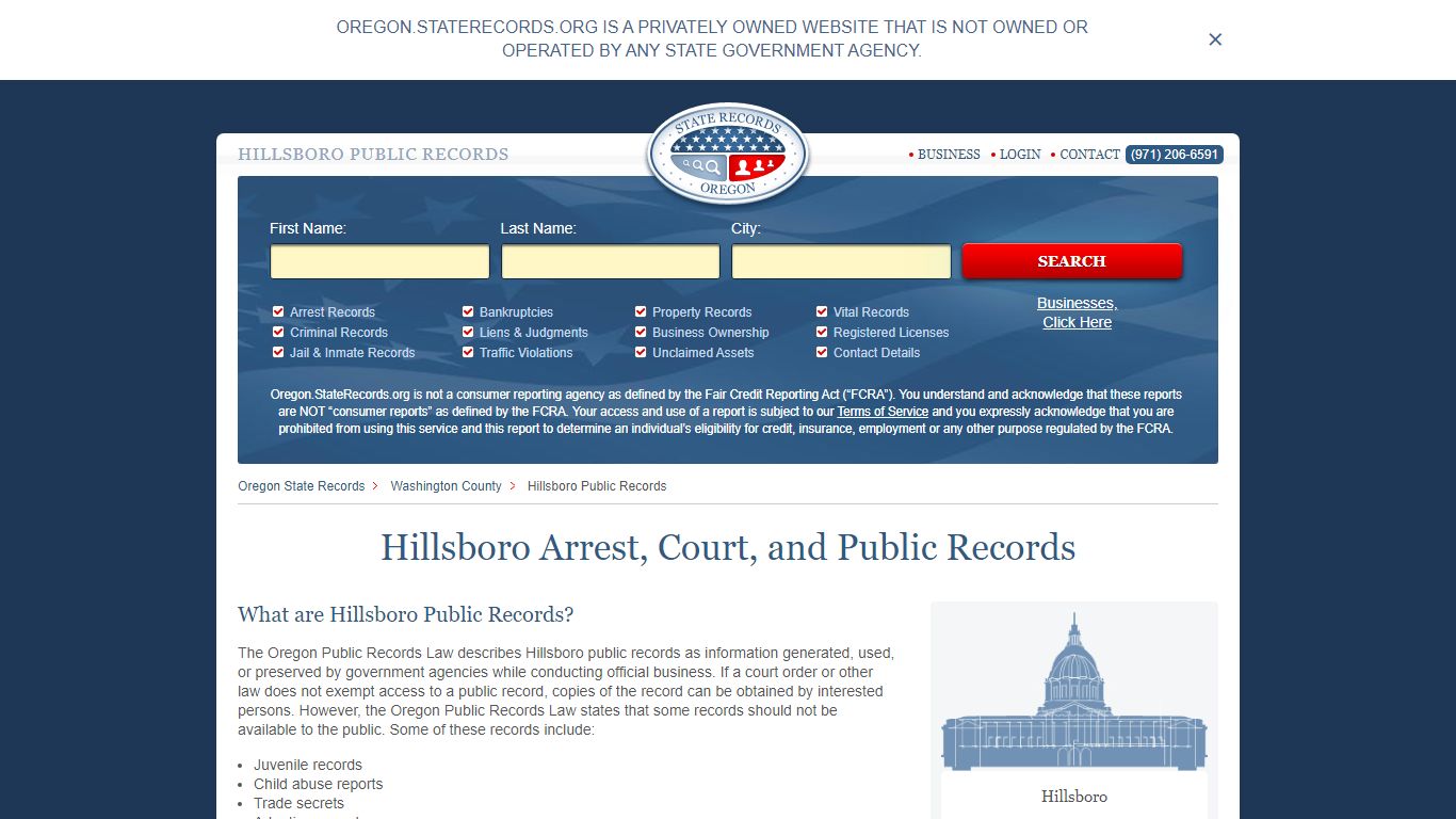 Hillsboro Arrest and Public Records | Oregon.StateRecords.org